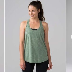 Lululemon 105 Singlet Racer Tank Top Heathered Desert Olive Small